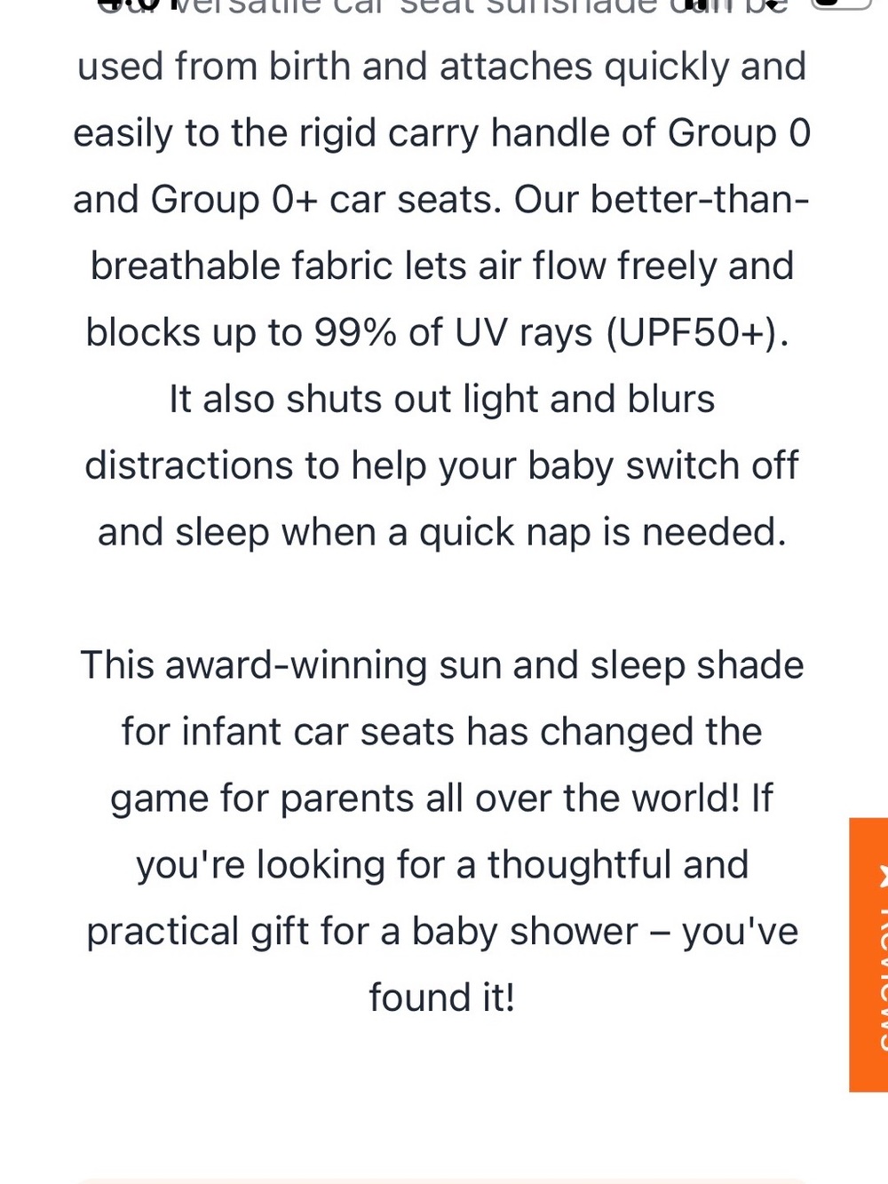 NWT Snooze Shade Car Seat Canopy. 0-9 months. Universal fit. UPF 50+ Outdoor. - Picture 3 of 9